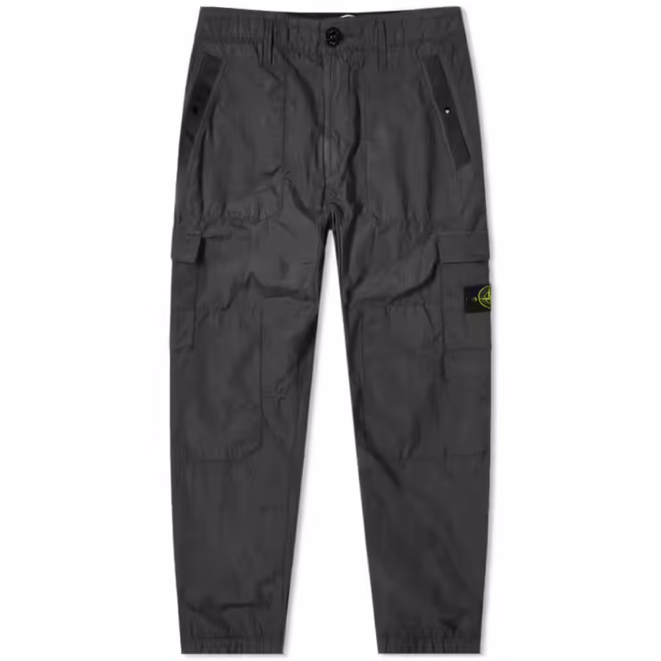 Stone Island Seersucker Cargo Pants 'Black'