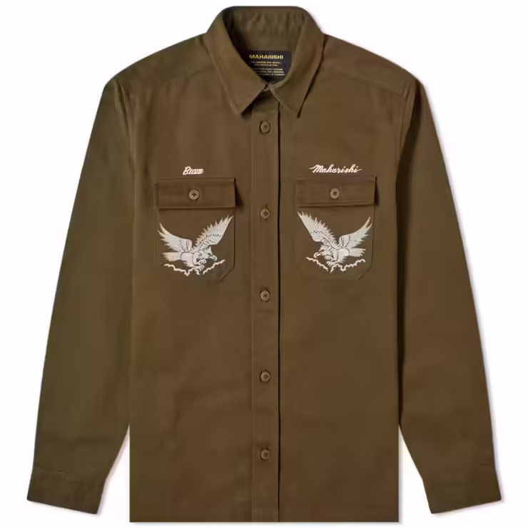 Maharishi Drone Eagle Tour Overshirt 'Dark Olive'