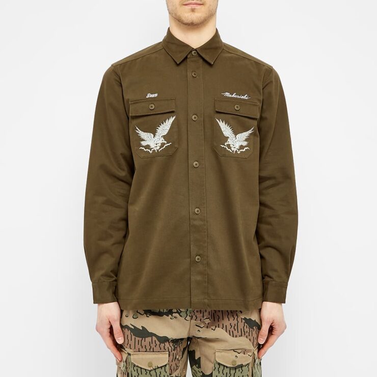 Maharishi Drone Eagle Tour Overshirt 'Dark Olive' | MRSORTED