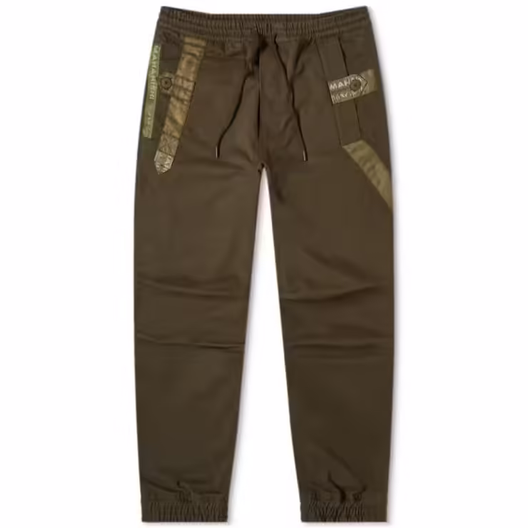 Maharishi Web Logo Twill Trackpants 'Olive'