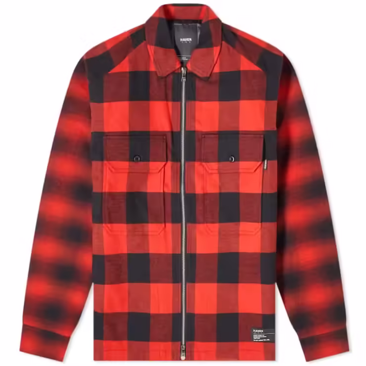 HAVEN Mechanic Insulated Flannel Overshirt 'Red'