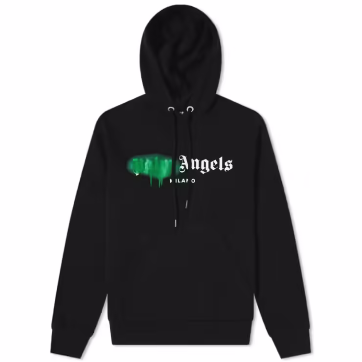 Palm Angels Milano Sprayed Hoody 'Black & Green'
