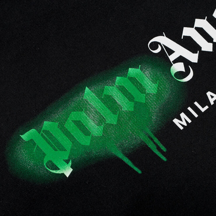 Palm Angels Milano Sprayed Hoody 'Black & Green