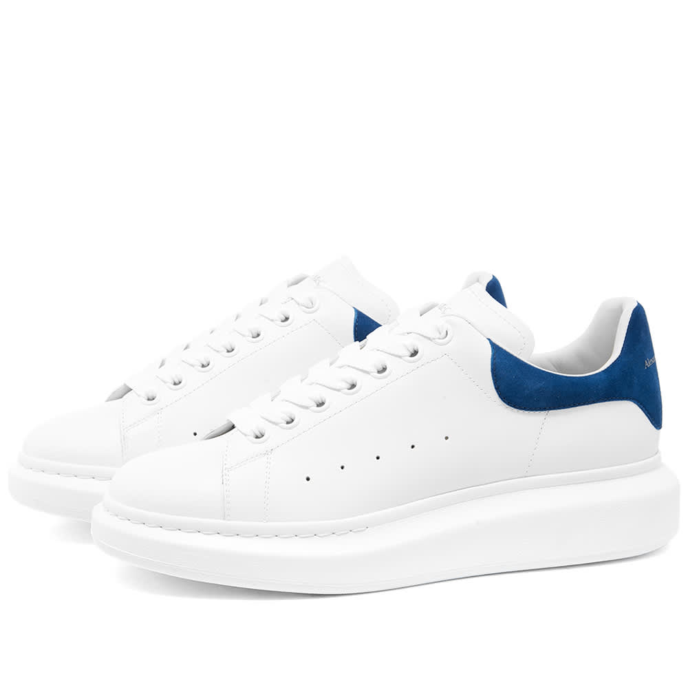 Alexander McQueen Wedge Sole Sneakers 'White & Blue' | MRSORTED