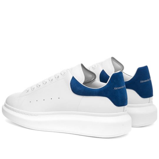 Alexander McQueen Wedge Sole Sneakers 'White & Blue' | MRSORTED