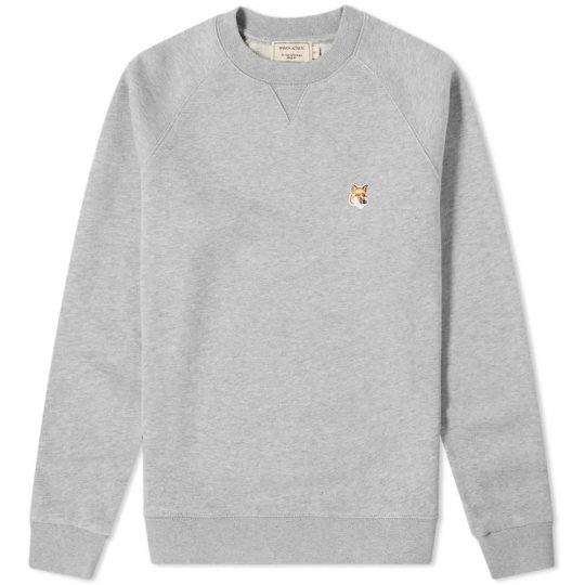 Maison Kitsuné Fox Head Patch Sweatshirt 'Grey' | MRSORTED
