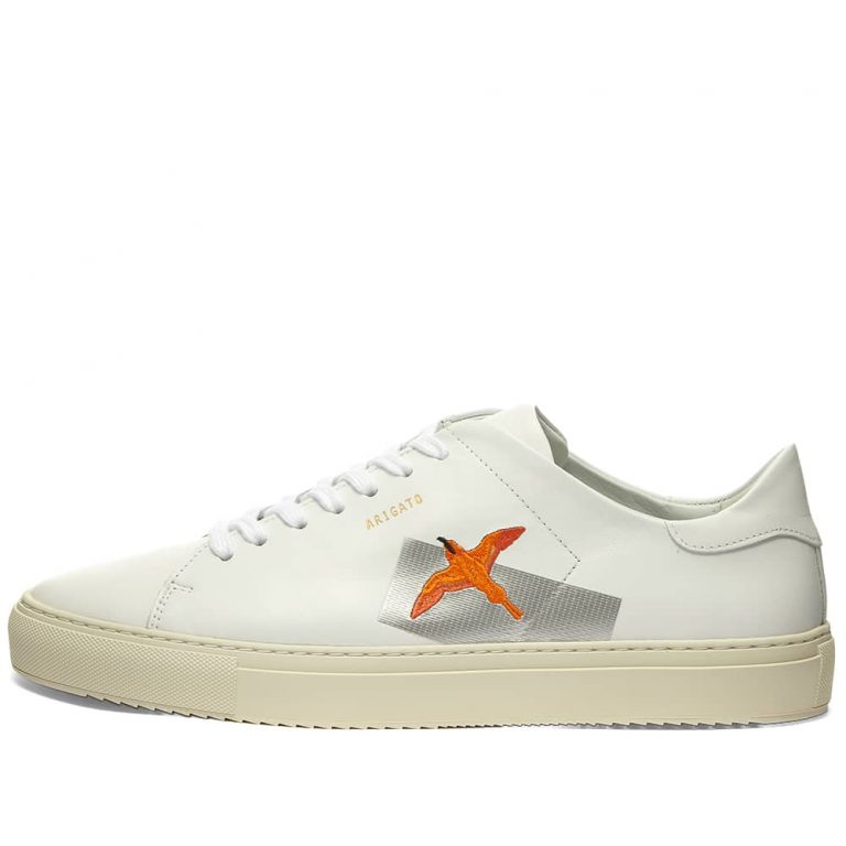 Axel Arigato Clean 90 Taped Bird Sneakers 'White & Orange' | MRSORTED