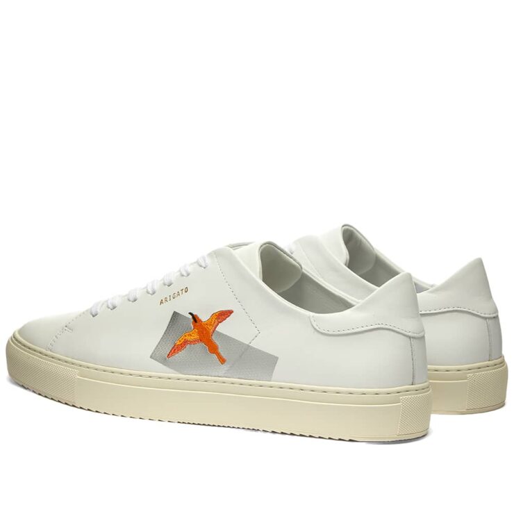 Axel Arigato Clean 90 Taped Bird Sneakers 'White & Orange' | MRSORTED