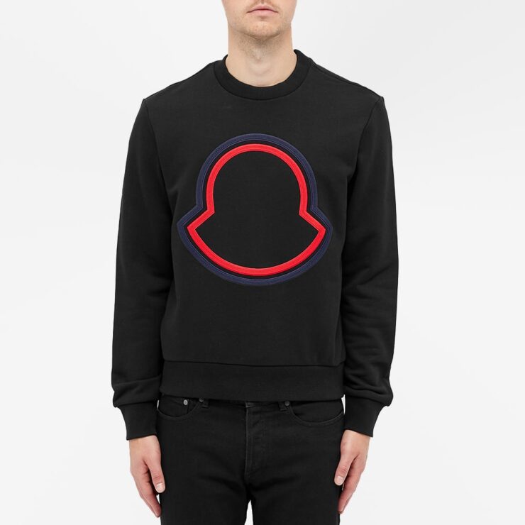 Moncler logo outline sales print hoodie