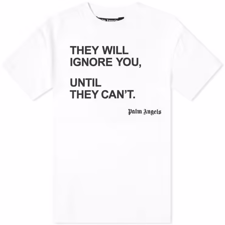 Palm Angels Butterfly Slogan T-Shirt 'White'