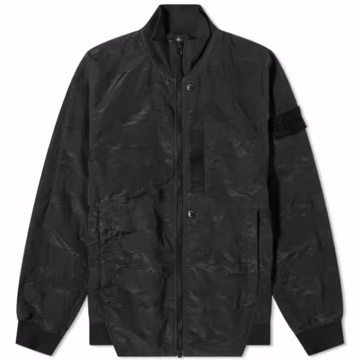 Stone Island Shadow Project Striped Nylon Metal Bomber Jacket 'Black'