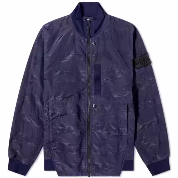 Stone Island Shadow Project Striped Nylon Metal Bomber Jacket 'Navy'