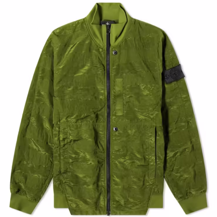 Stone Island Shadow Project Striped Nylon Metal Bomber Jacket 'Olive'