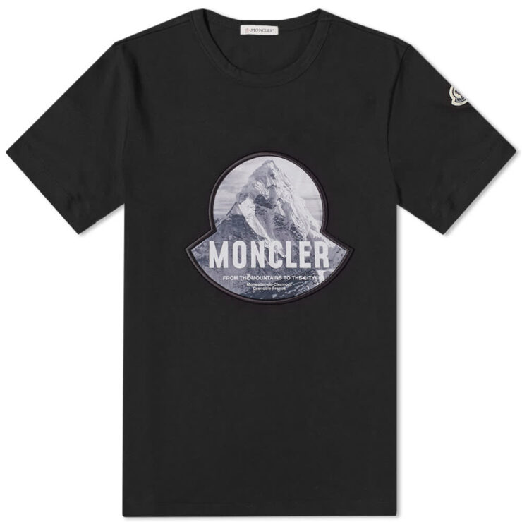 Moncler Mountain Logo T Shirt Black MRSORTED