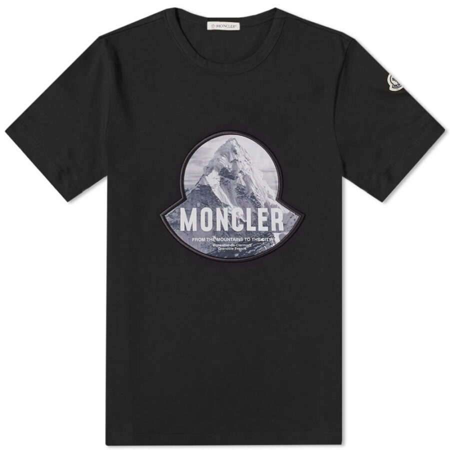 Moncler Mountain Logo T-Shirt 'Black' | MRSORTED