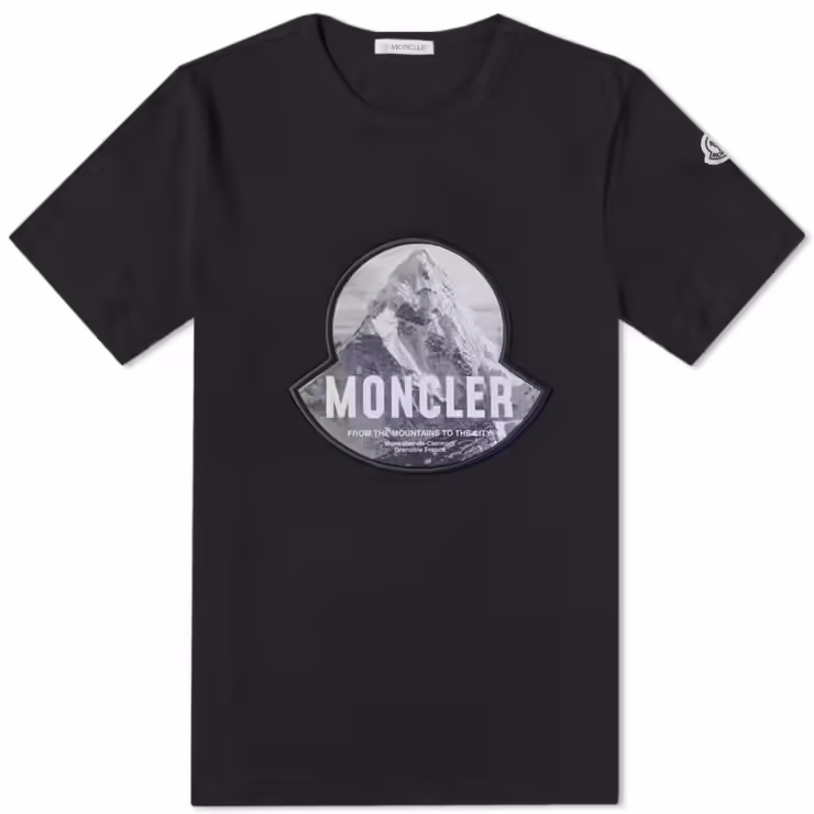 Moncler Mountain Logo T-Shirt 'Black'