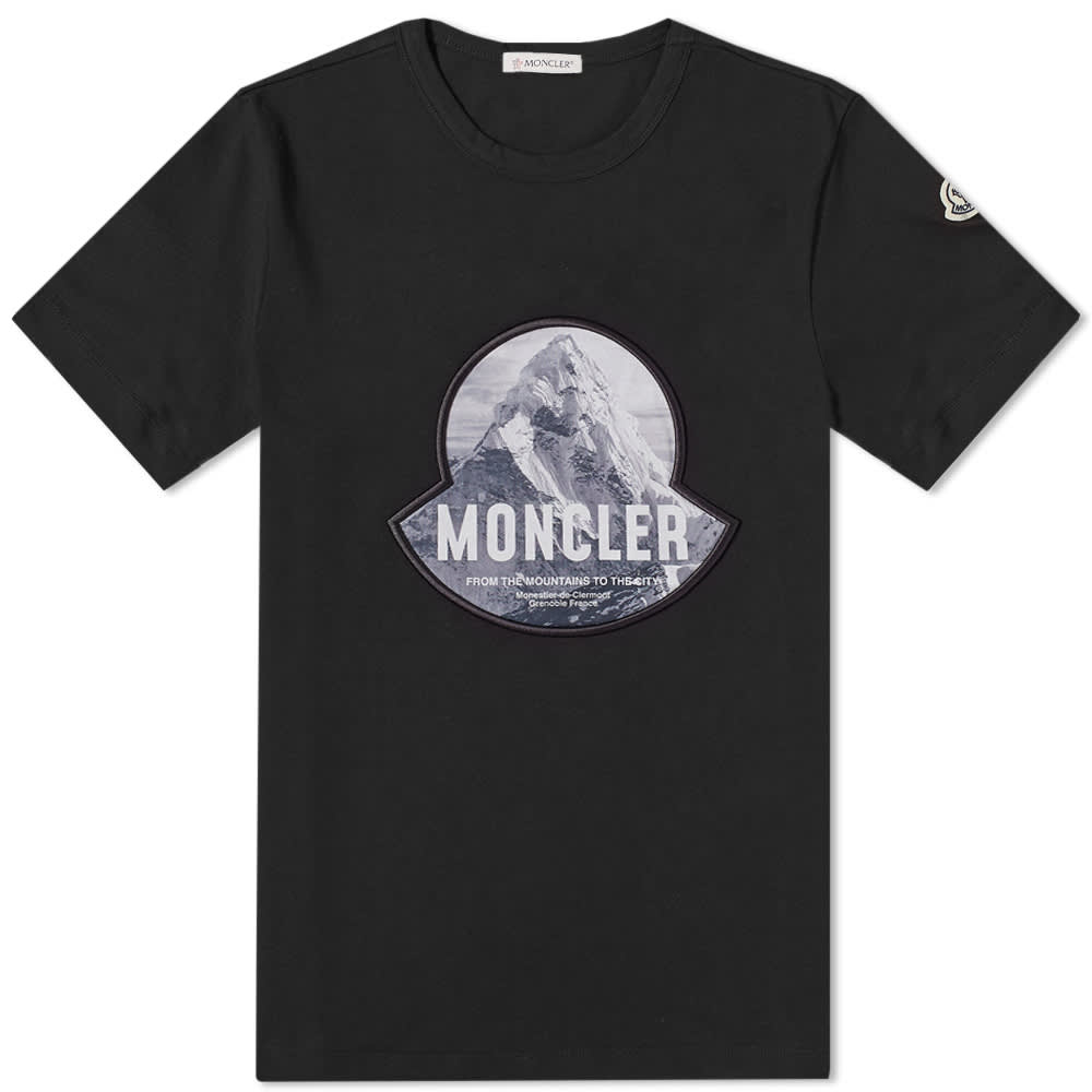 Moncler Mountain Logo T Shirt Black Mrsorted