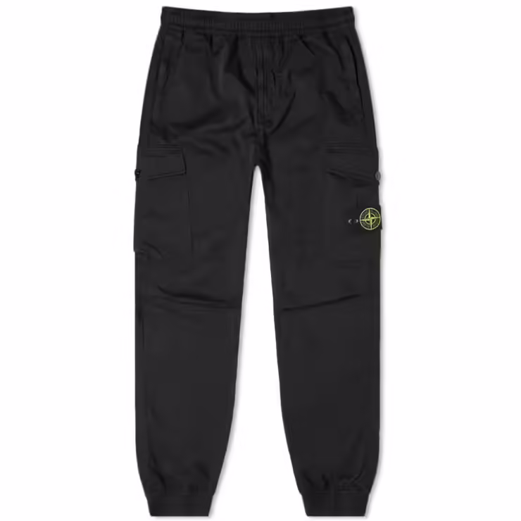 Stone Island Elasticated Cargo Trousers 'Black'
