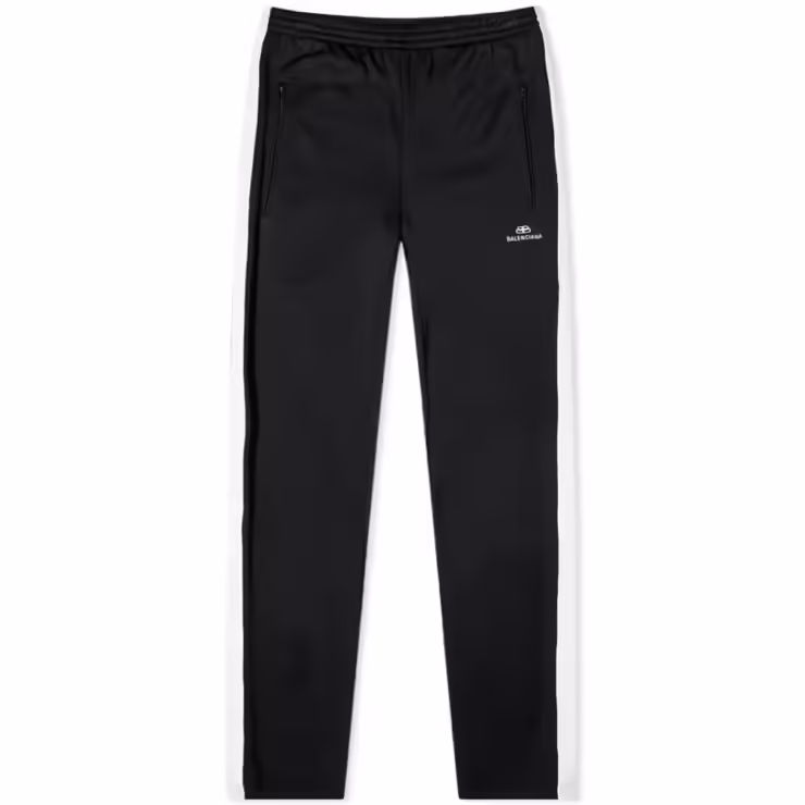 Balenciaga Taped Logo Trackpants 'Black & White'