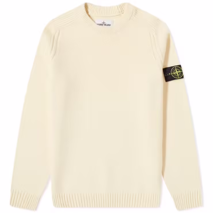 Stone Island Lambswool Knit Sweatshirt 'Butter'