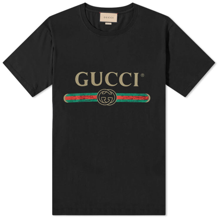 Gucci Fake Logo T-Shirt 'Black' | MRSORTED
