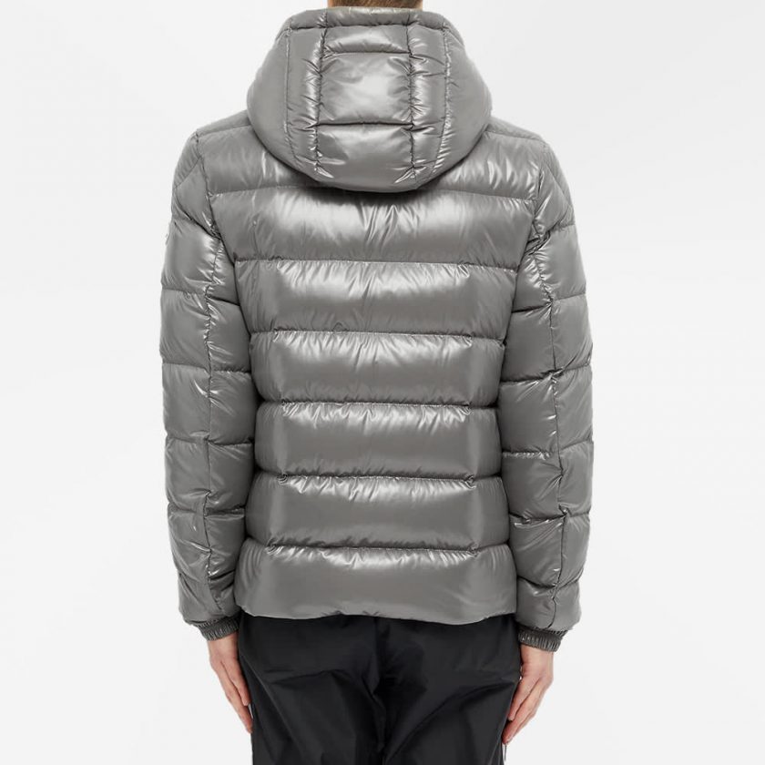 Moncler Mounier Tricolore Band Hooded Down Jacket 'Grey' | MRSORTED