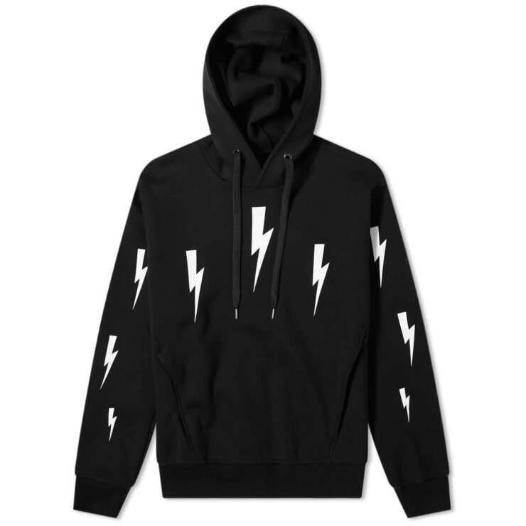 Neil Barrett Panel Lightning Bolt Crewneck Sweatshirt 'Black' | MRSORTED