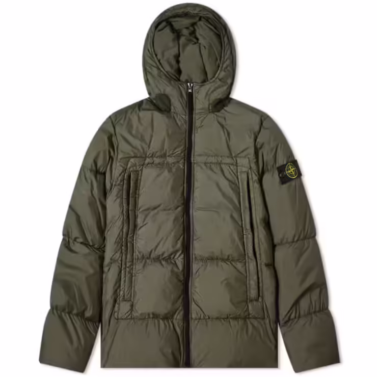 Stone Island Crinkle Reps Down Jacket 'Dark Green'