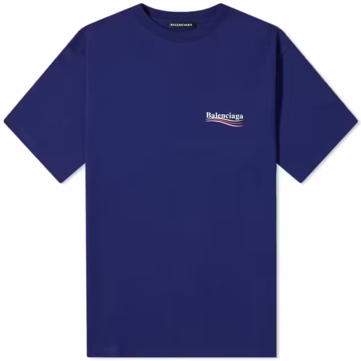 Balenciaga Political Campaign Logo T-Shirt 'Pacific Blue'