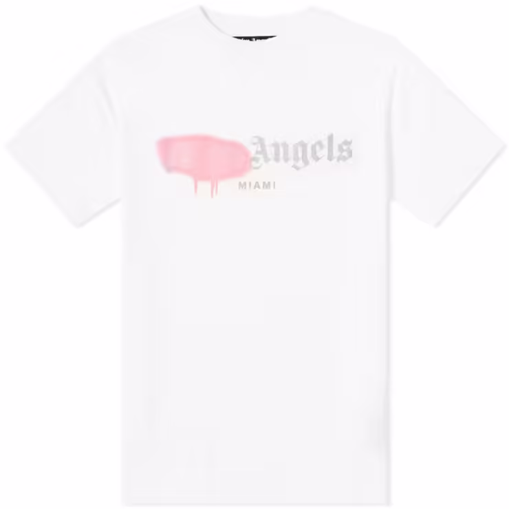Palm Angels Sprayed Miami Logo T-Shirt 'White'