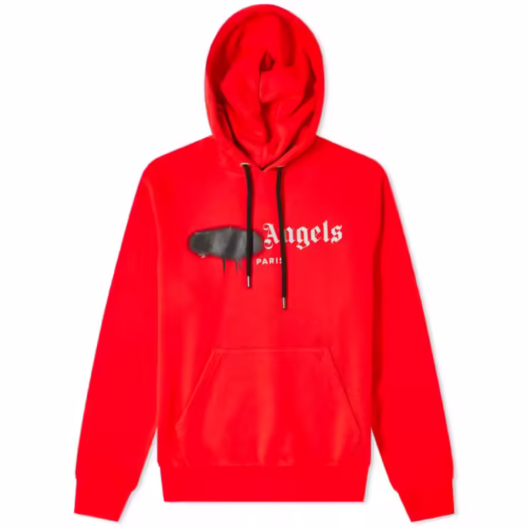 Palm Angels Sprayed Paris Logo Hoody 'Red'