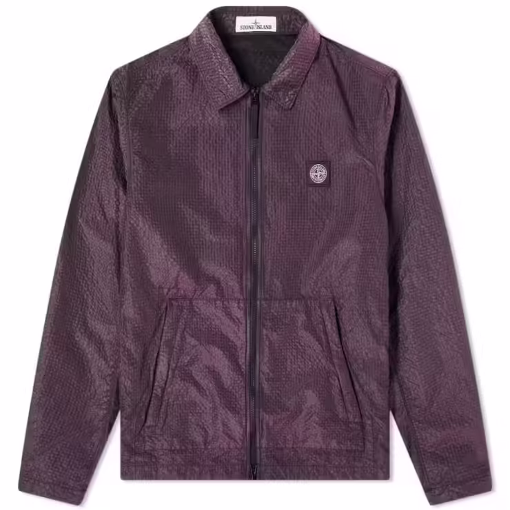 Stone Island Seersucker Nylon Overshirt 'Purple'