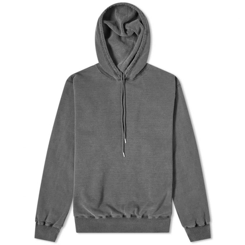 Cole Buxton Garment Dyed Warm Up Hoody 'Washed Black' | MRSORTED