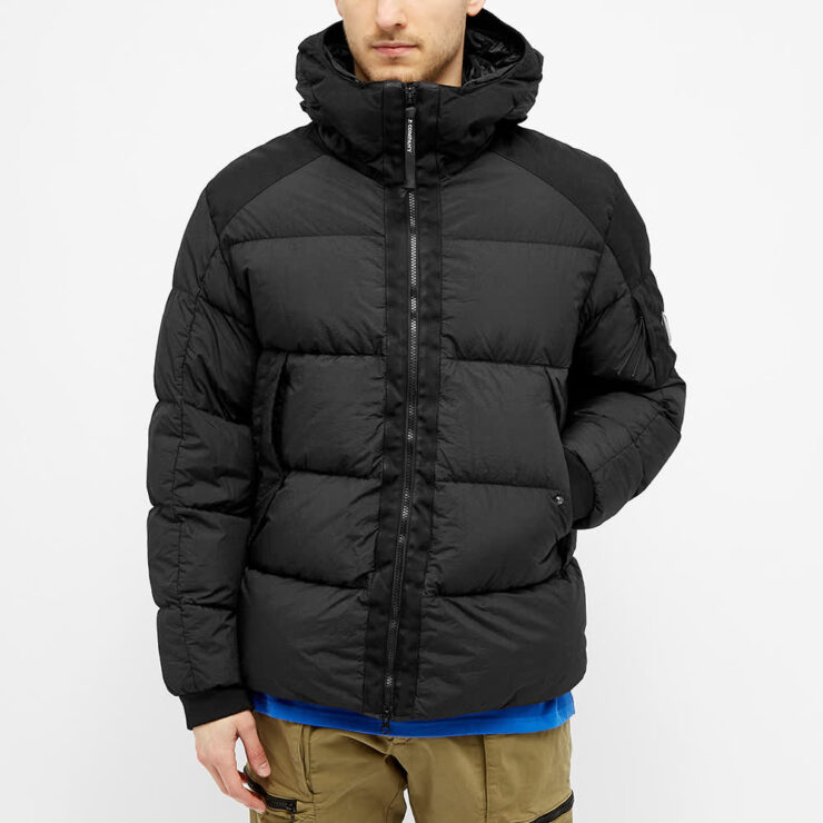 C.P. Company Lens-detail quilted paded coat - Blue