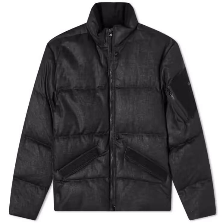Stone Island Shadow Project Rubberised Linen Down Jacket 'Black'