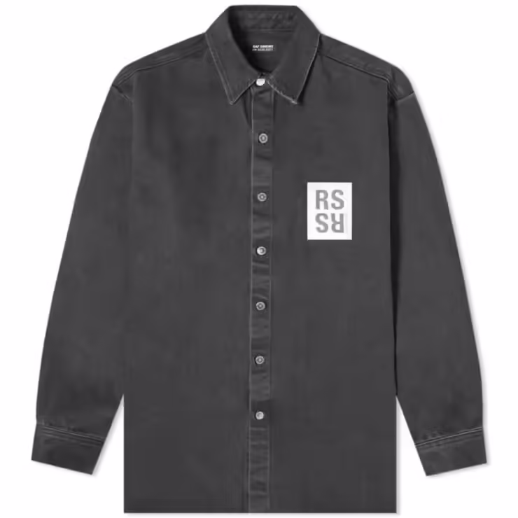 Raf Simons Washed Denim Overshirt 'Black'