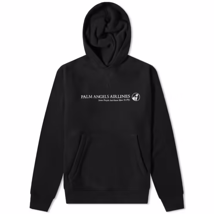 Palm Angels Airlines Back Print Hoody 'Black'
