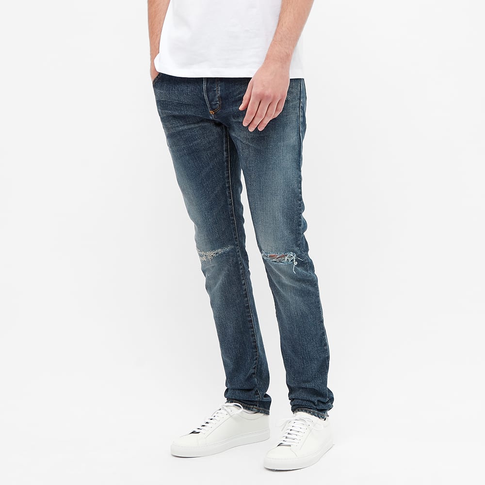 logo embossed monogram slim-fit jeans, Balmain