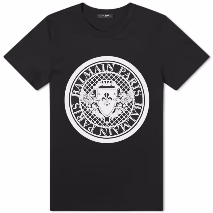 Balmain Flocked Coin Logo T-Shirt 'Black'