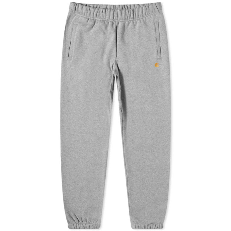 Carhartt Wip Chase Sweatpants Grey And Gold Mrsorted