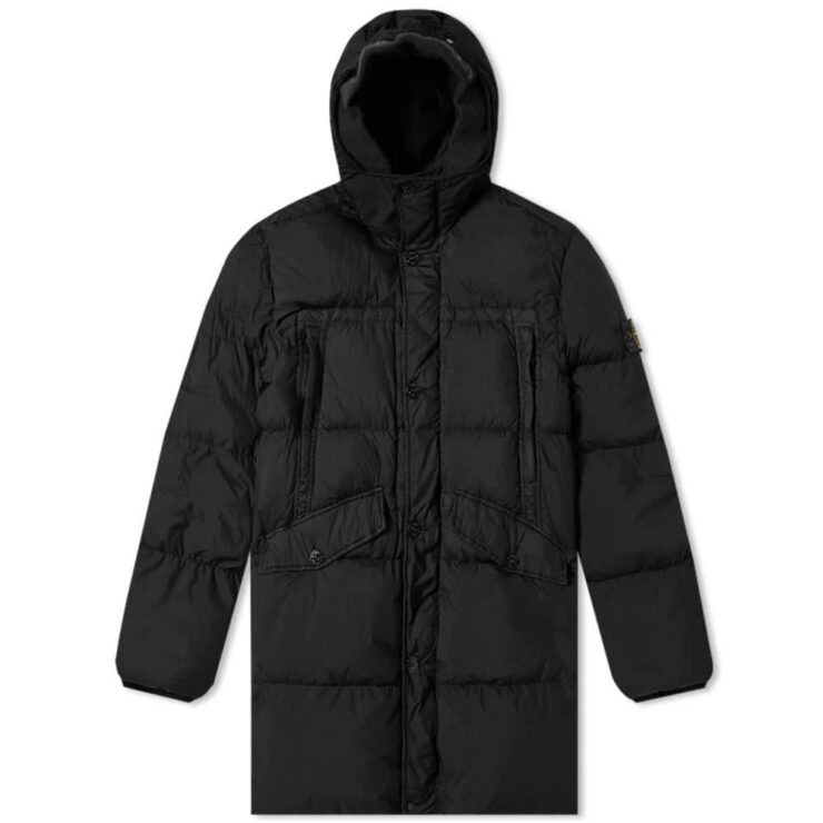 Stone island crinkle reps nylon down filled top parka