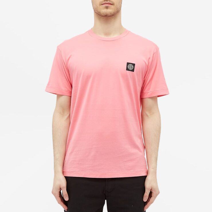 Pink stone island on sale tshirt