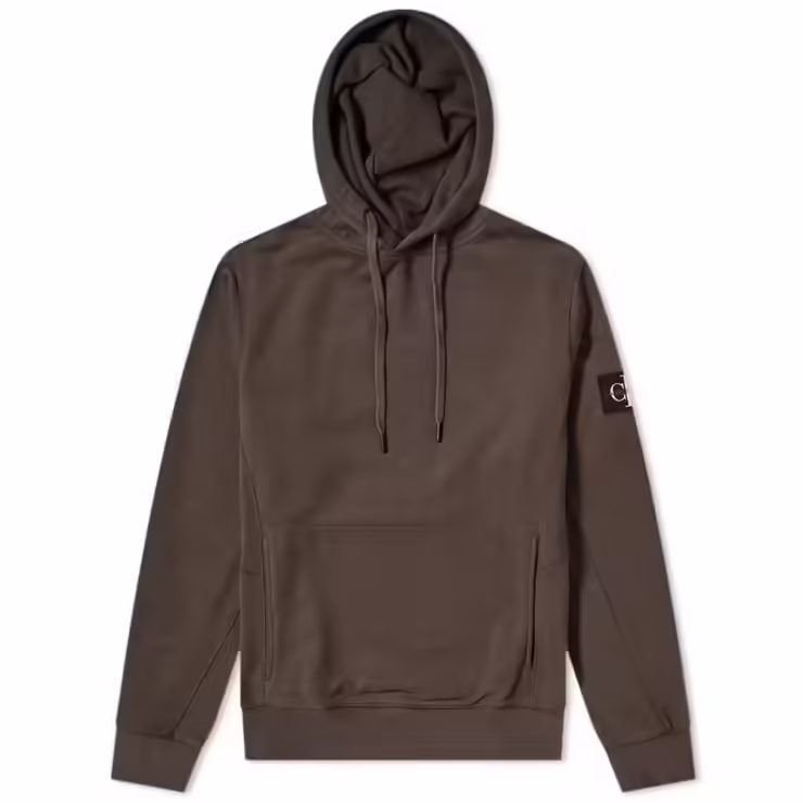 Calvin Klein Monogram Sleeve Badge Hoody 'Brown'