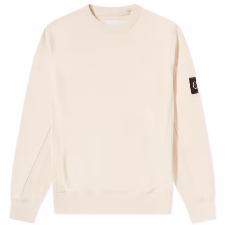 Calvin Klein Monogram Sleeve Badge Sweatshirt 'Tapioca'