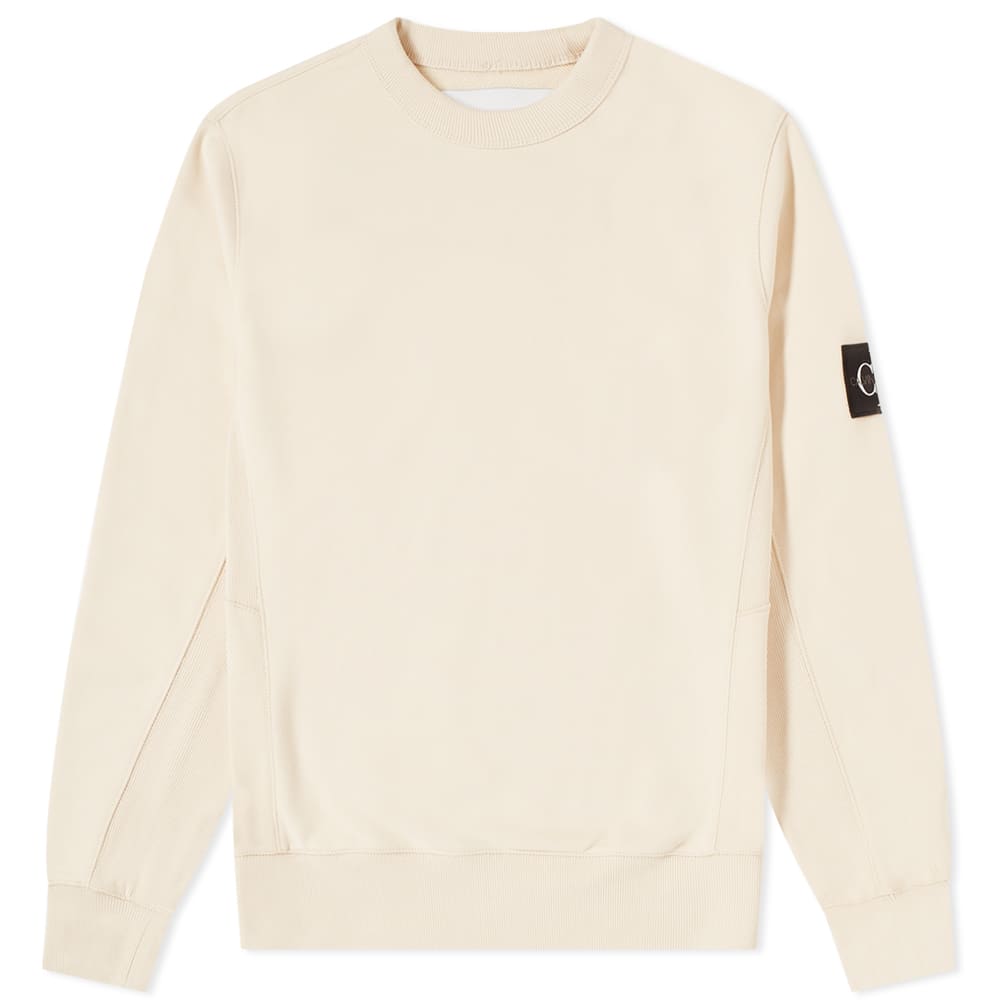 Calvin Klein Monogram Sleeve Badge Sweatshirt 'Tapioca' | MRSORTED