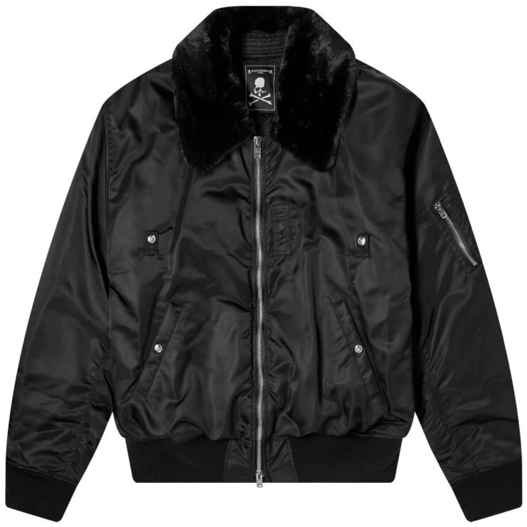 Mastermind World Aviator Faux Fur Jacket 'Black' | MRSORTED