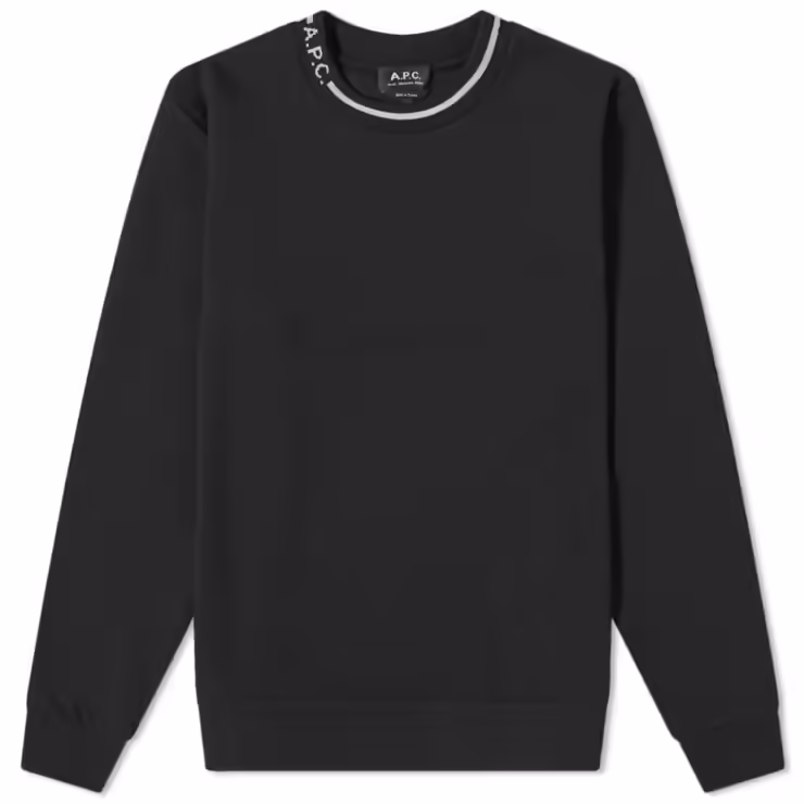 A.P.C. Earl Logo Neck Sweatshirt 'Black'
