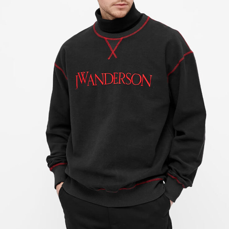 JW Anderson Inside-Out Contrast Sweatshirt 'Black' | MRSORTED