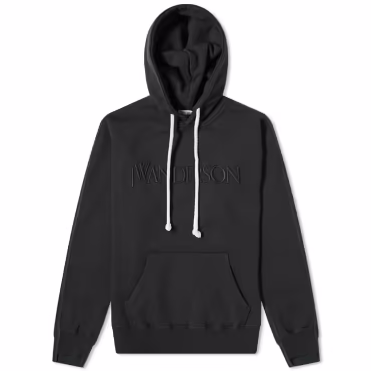 JW Anderson Deconstructed Fleece Back Hoody 'Black & Green'