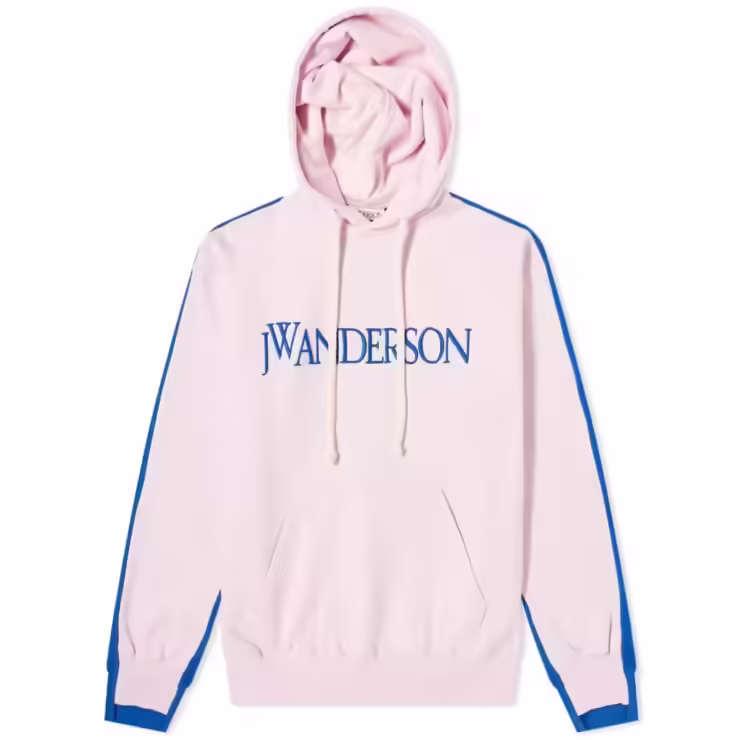 JW Anderson Deconstructed Fleece Back Hoody 'Pink & Blue'